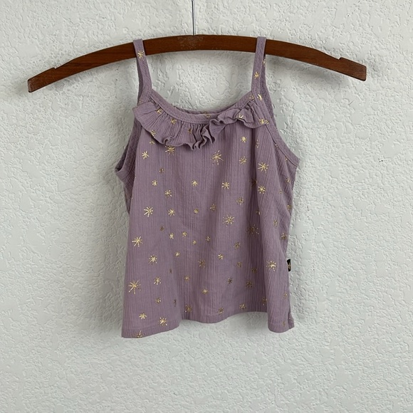 Petite Hailey Metallic Gold Stars Linen Ruffle Play Set - Picture 3 of 7